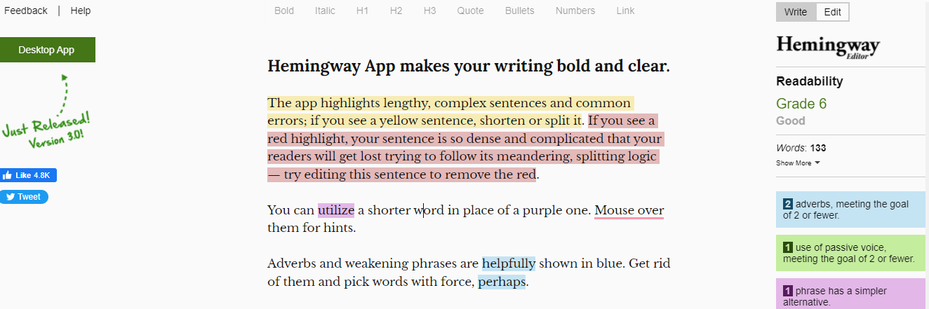 hemingway app