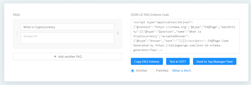 Gerador de Esquema FAQPage JSON-LD